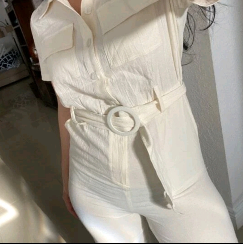 💕BUTTON DOWN BELTED JUMPSUIT💕
